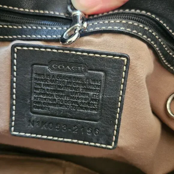 Vintage Coach Signature Hobo Bucket Shoulder Bag Black Leather Y2K - Picture 9 of 10